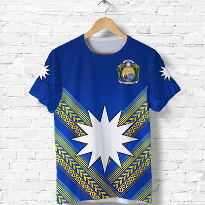 (Custom Personalised) Nauru Polynesian Flag T Shirt Creative Style Blue, Custom Text And Number
