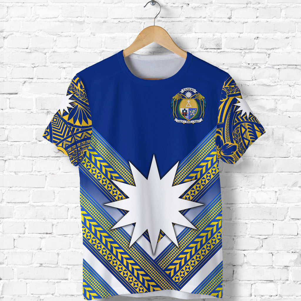 Nauru Polynesian Flag T Shirt Creative Style Blue NO.1