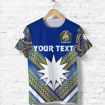 (Custom Personalised) Nauru Polynesian Flag T Shirt Creative Style Blue NO.1