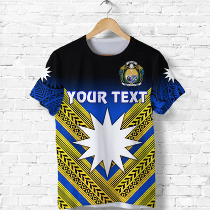(Custom Personalised) Nauru Polynesian Flag T Shirt Creative Style Gradient Blue