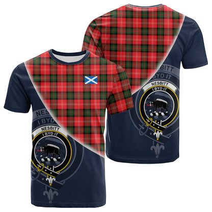 Printivon Nesbitt Modern Tartan Scottish Crest T Shirt