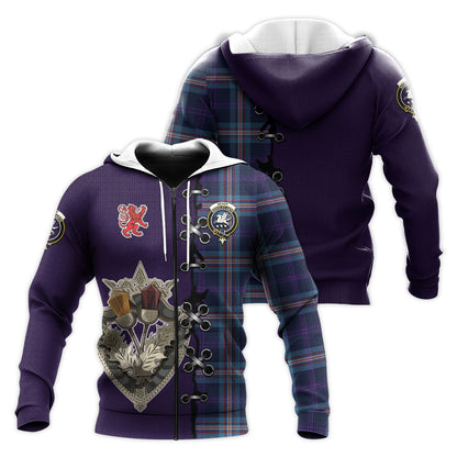 Printivon Nevoy Tartan Hoodie Lion Rampant And Celtic Thistle Style