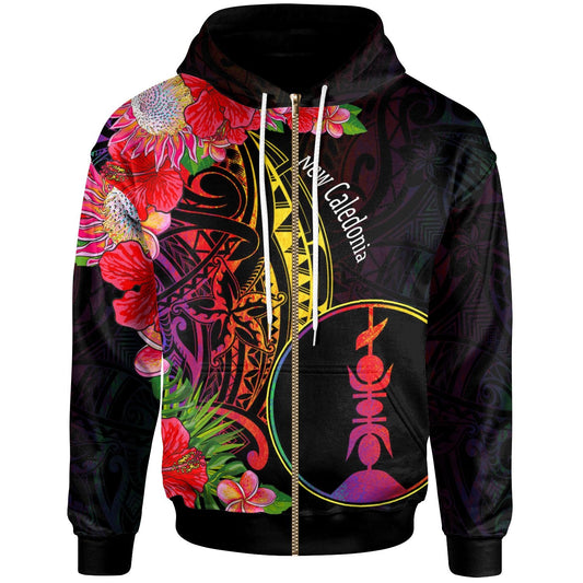 New Caledonia Zip Hoodie Tropical Hippie Style