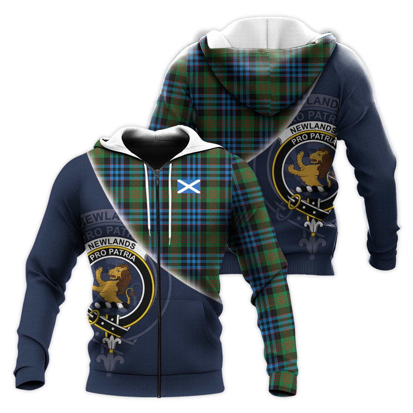 Printivon Newlands Of Lauriston Tartan Scottish Crest Hoodie