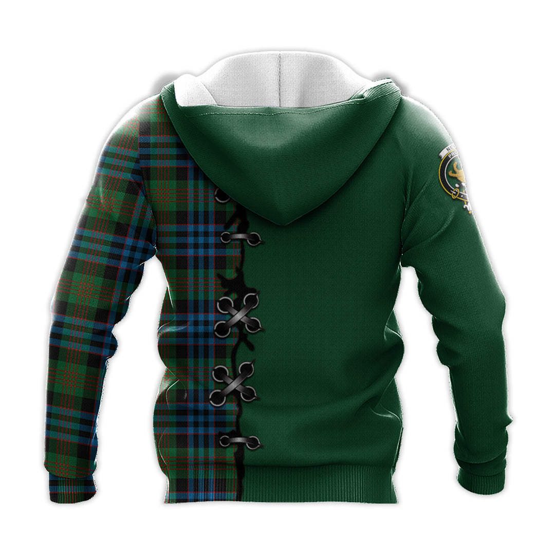 Printivon Newlands Of Lauriston Tartan Hoodie Lion Rampant And Celtic Thistle Style