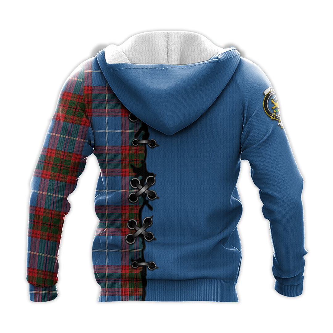 Printivon Newton Tartan Hoodie Lion Rampant And Celtic Thistle Style