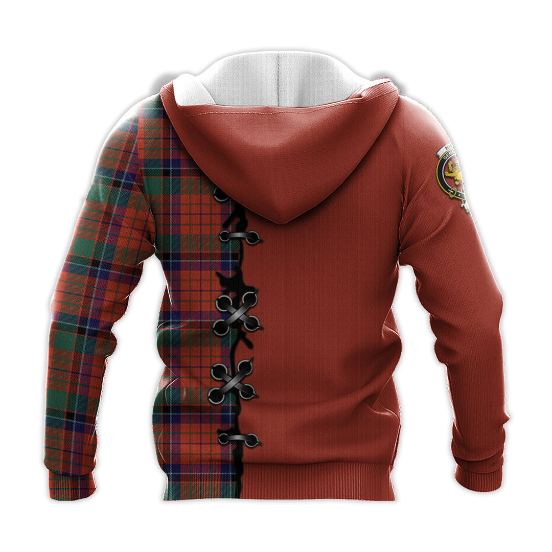 Printivon Nicolson Ancient Tartan Hoodie Lion Rampant And Celtic Thistle Style