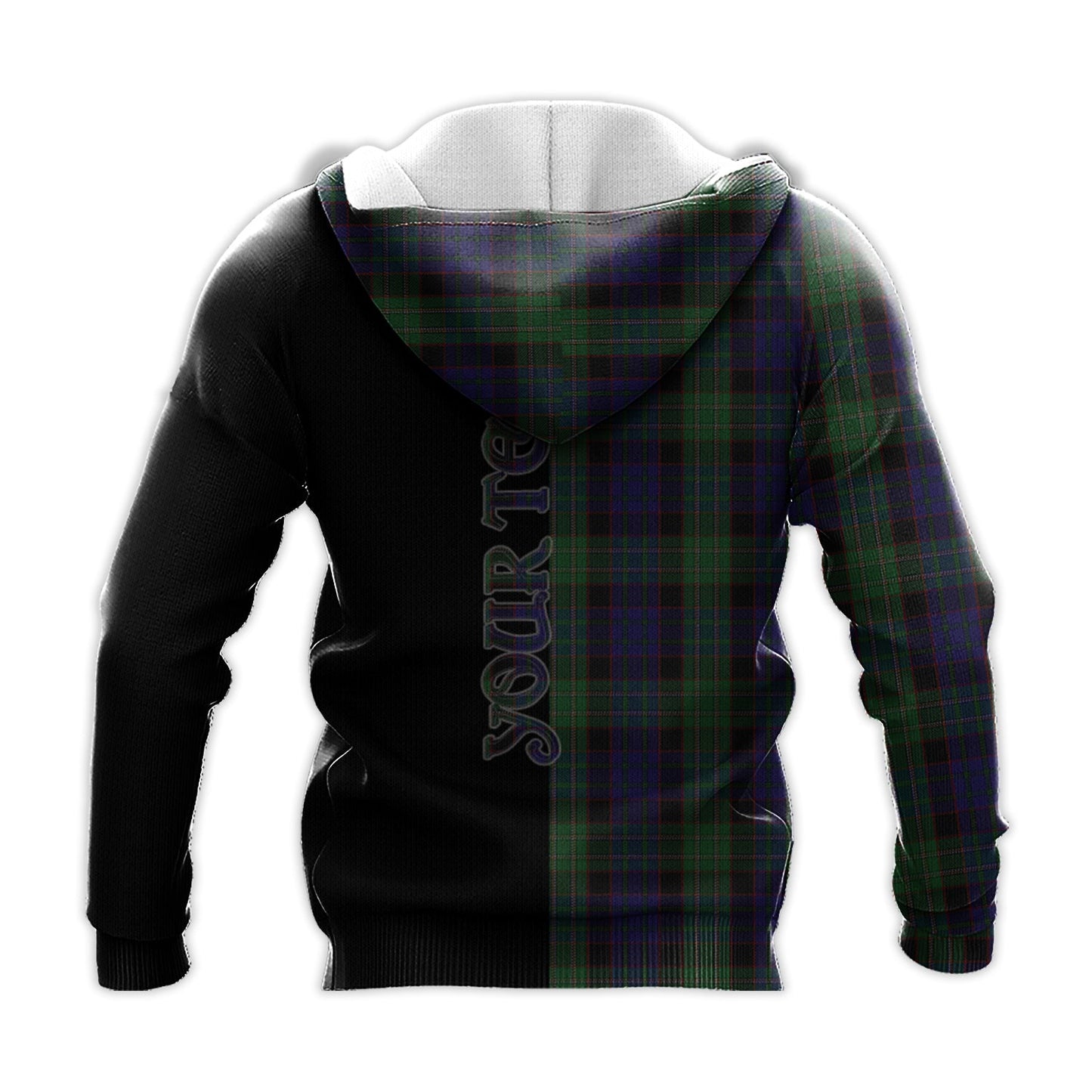 Printivon Nicolson Green Hunting Tartan Personalize Half Hoodie