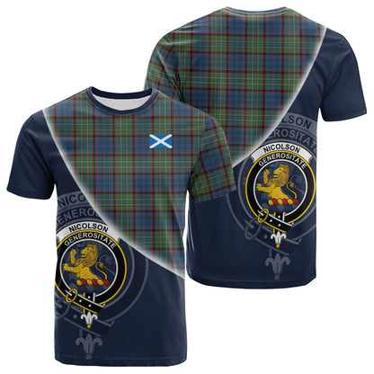 Printivon Nicolson Hunting Ancient Tartan Scottish Crest T Shirt