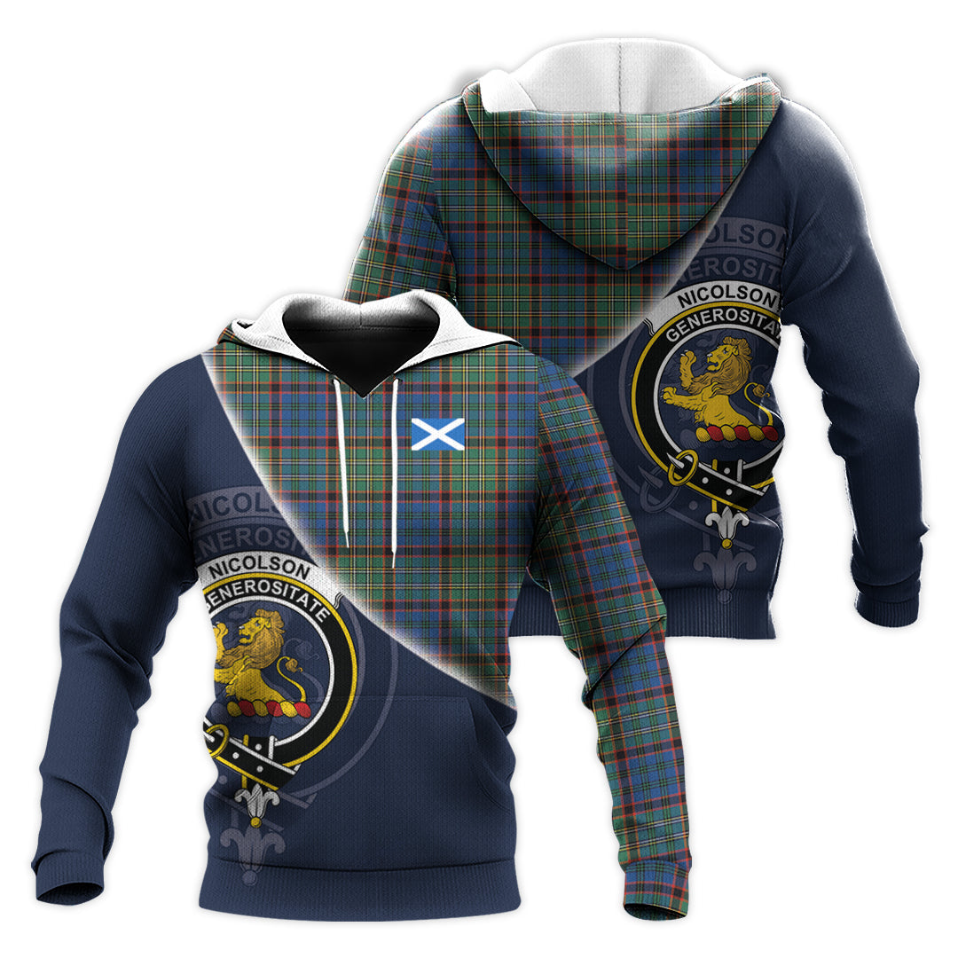 Printivon Nicolson Hunting Ancient Tartan Scottish Crest Hoodie