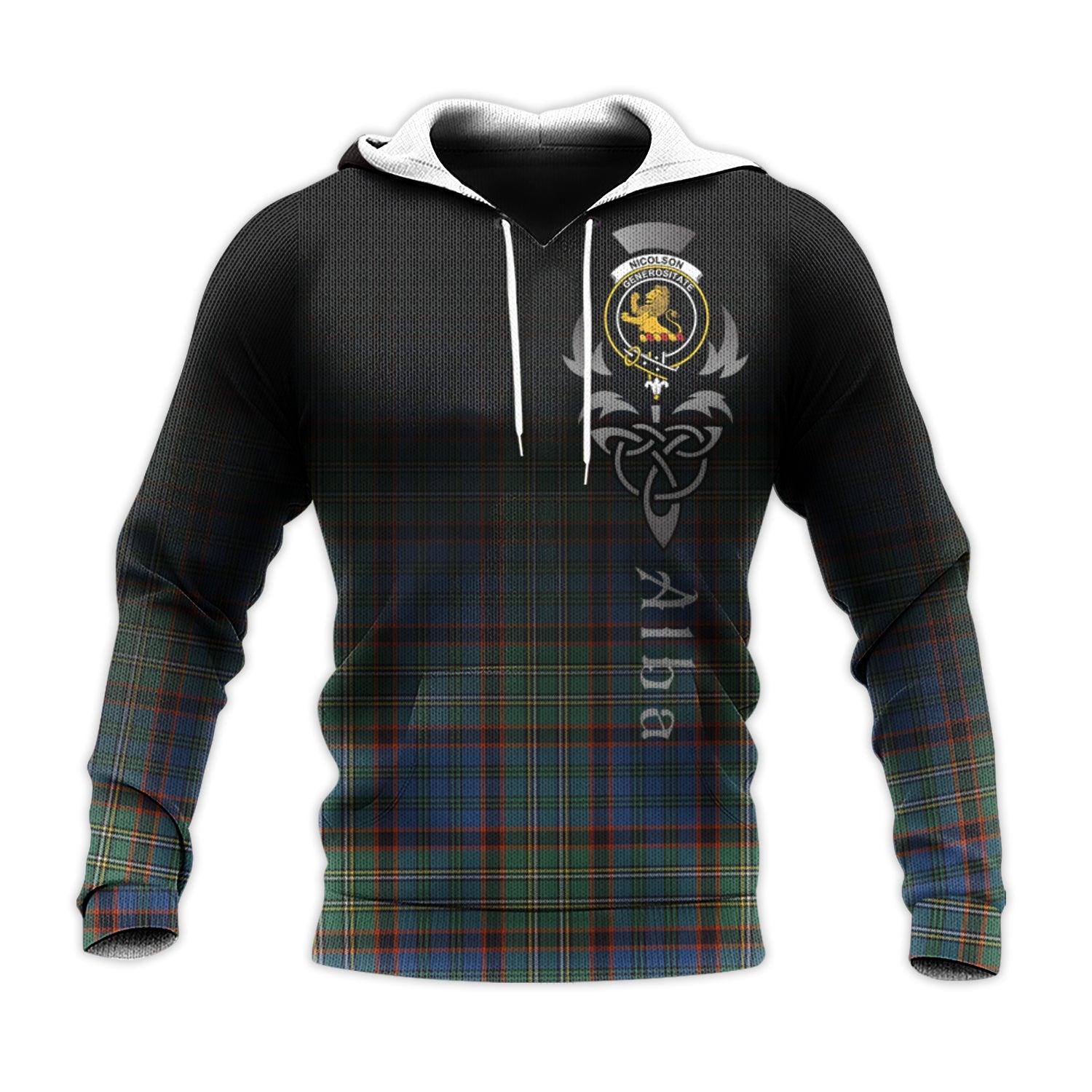 Printivon Nicolson Hunting Ancient Tartan Crest Alba Celtic Hoodie