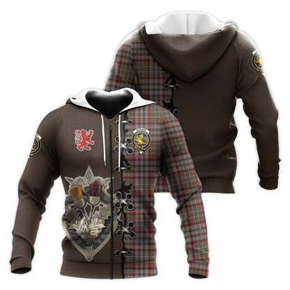 Printivon Nicolson Hunting Weathered Tartan Hoodie Lion Rampant And Celtic Thistle Style