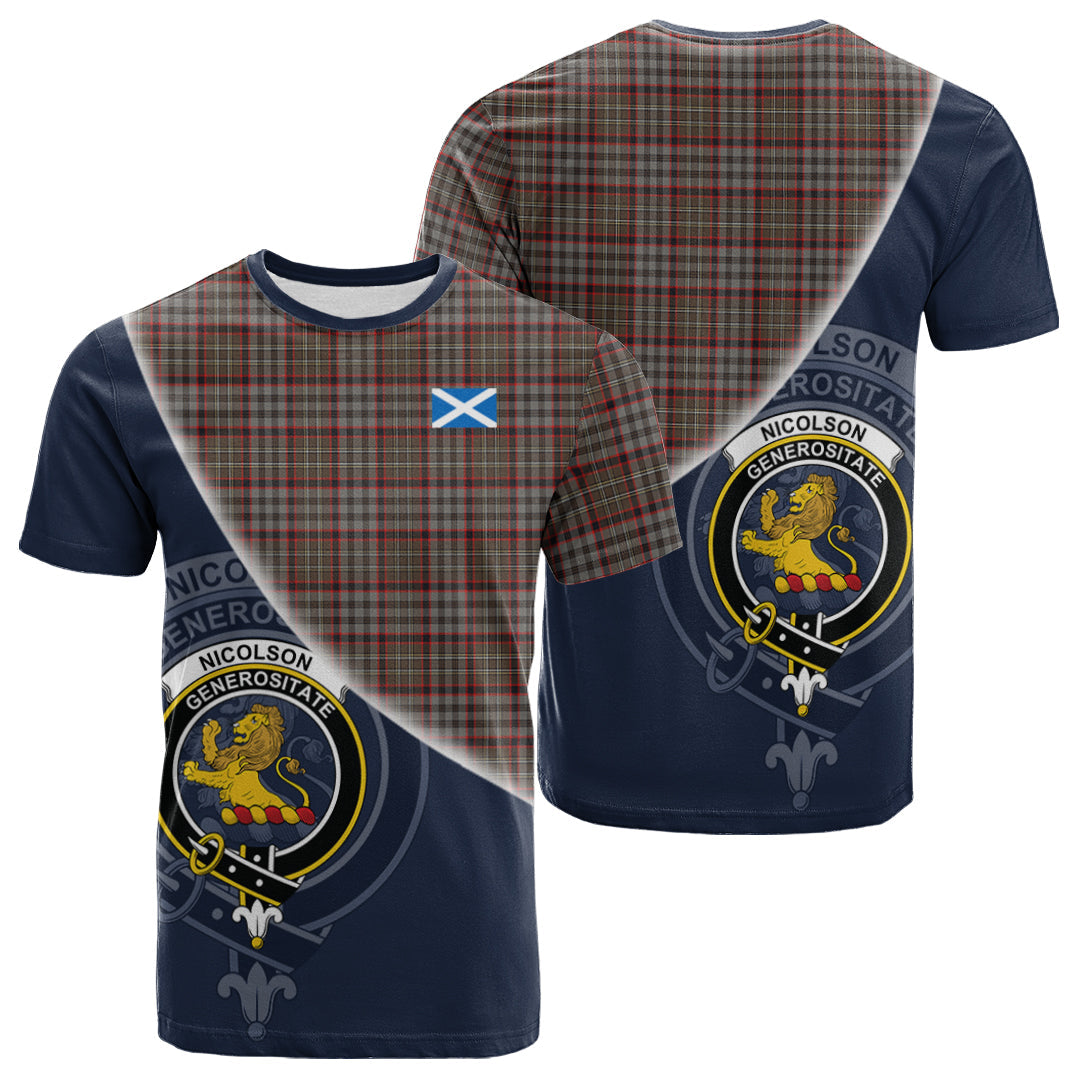 Printivon Nicolson Hunting Weathered Tartan Scottish Crest T Shirt