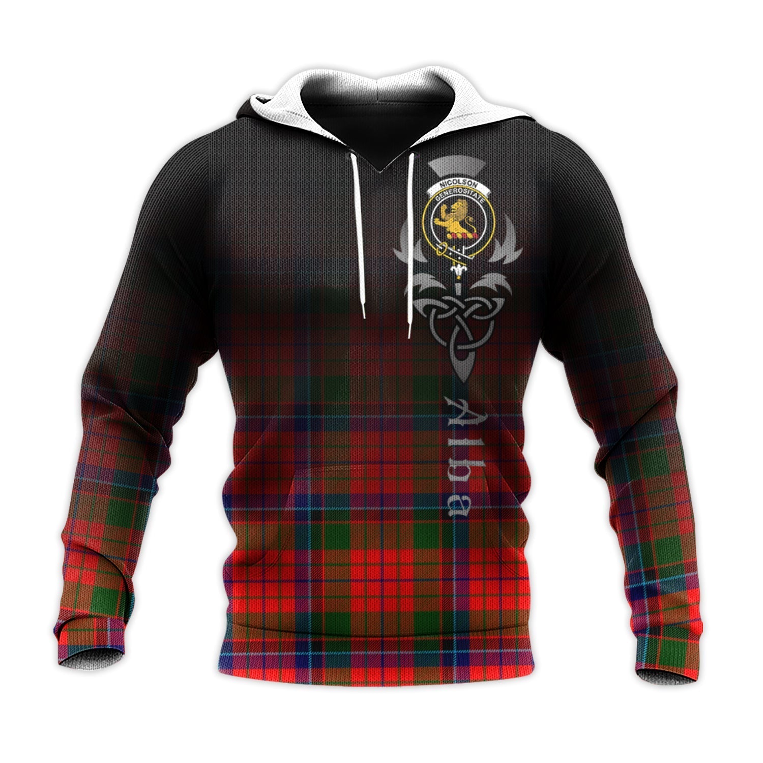 Printivon Nicolson Modern Tartan Crest Alba Celtic Hoodie
