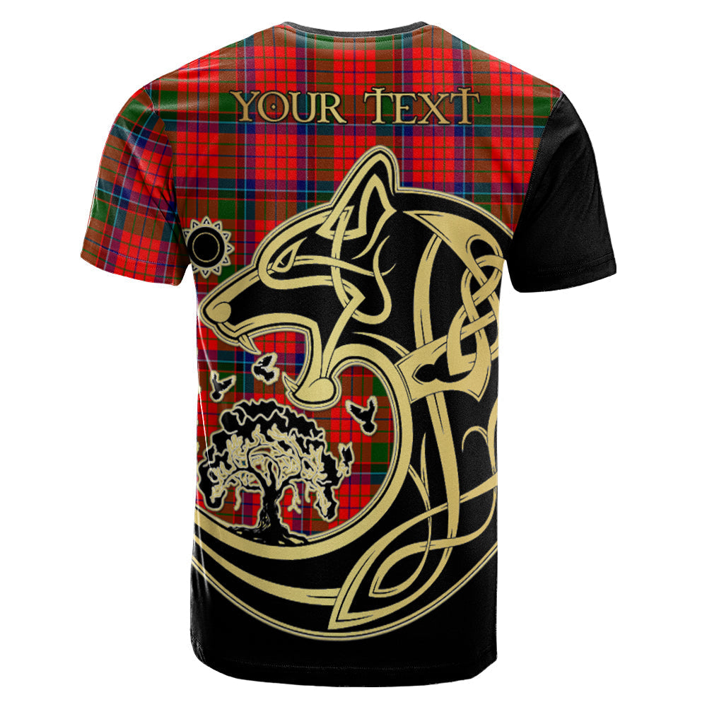 Printivon Nicolson Modern Crest Celtic Wolf Tartan T Shirt Custom Your Text