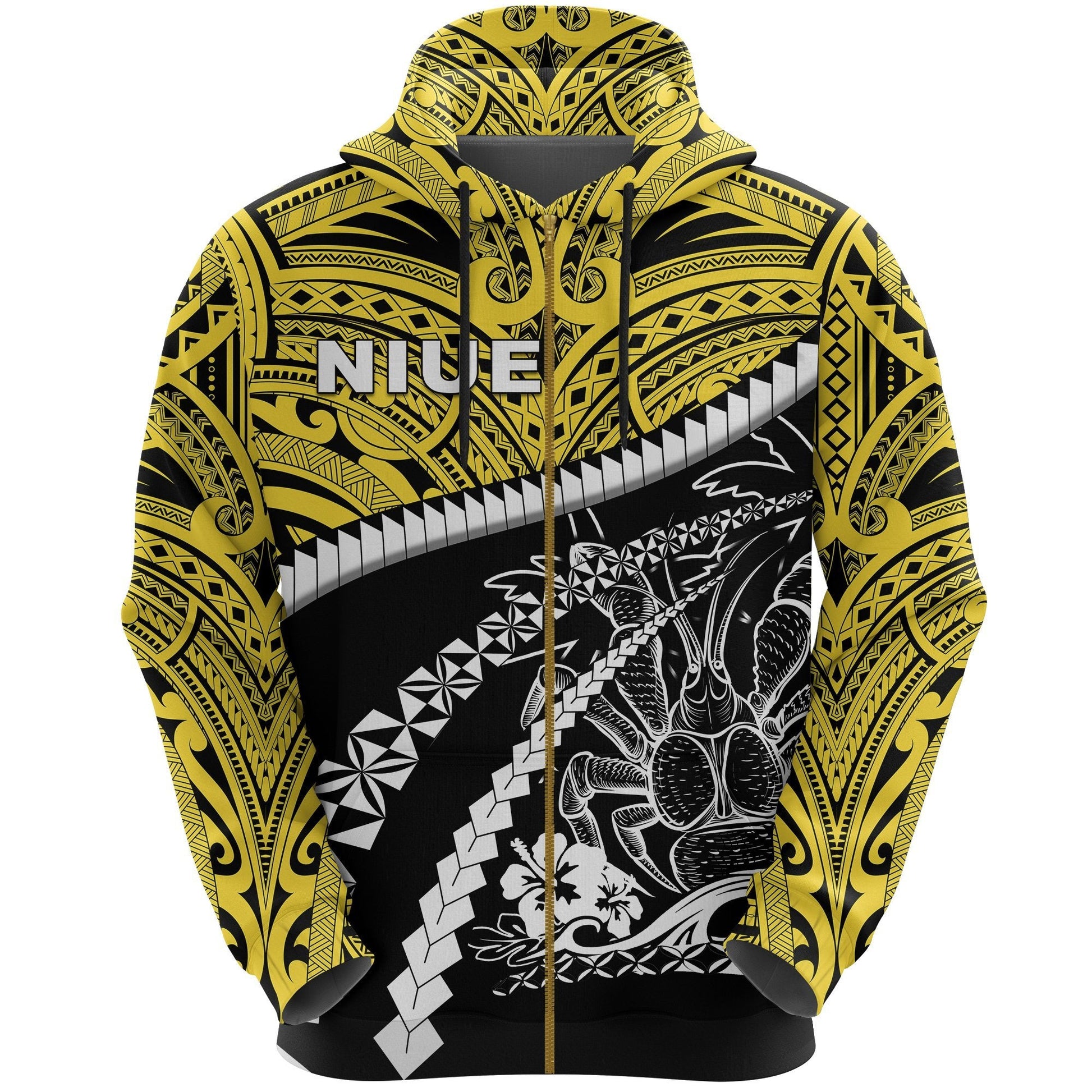 Niue Unga Crab Zip Up Hoodie Road To Hometown
