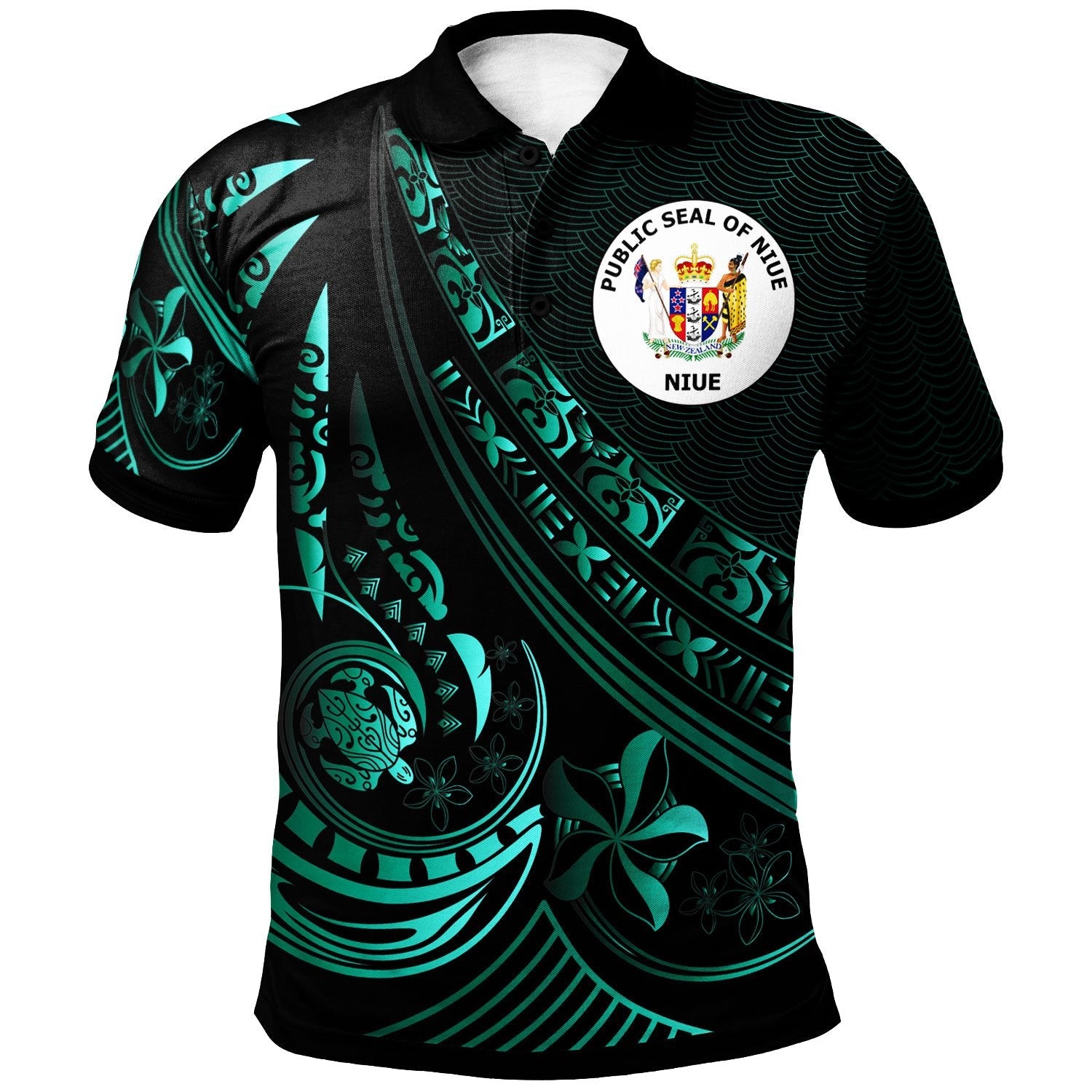 Niue Polo Shirt - The Flow Of The Ocean Green