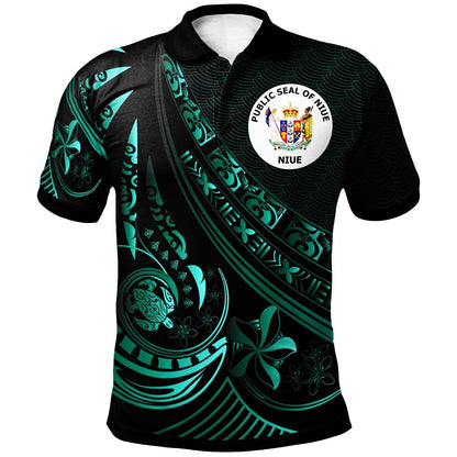 Niue Polo Shirt - The Flow Of The Ocean Green