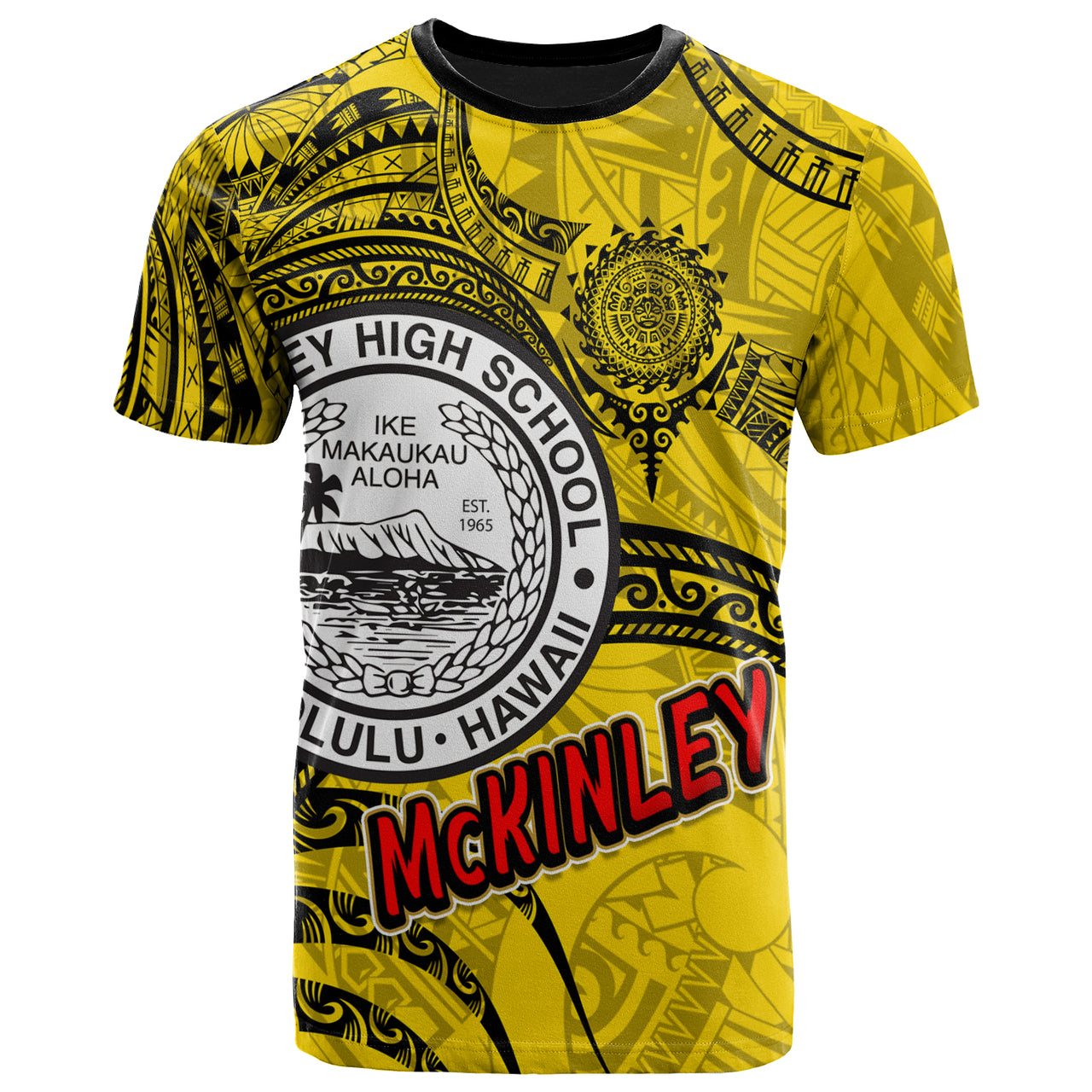 Hawaii President William McKinley High School T- Shirt McKinley High School Polynesian Pattern