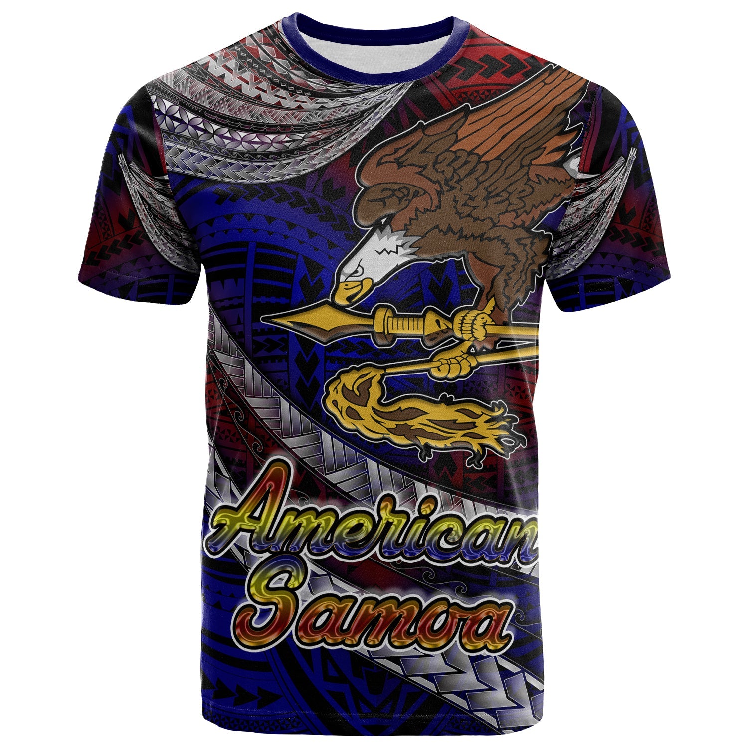 American Samoa T Shirt American Samoa Eagle With Polynesian Patterns T Shirt