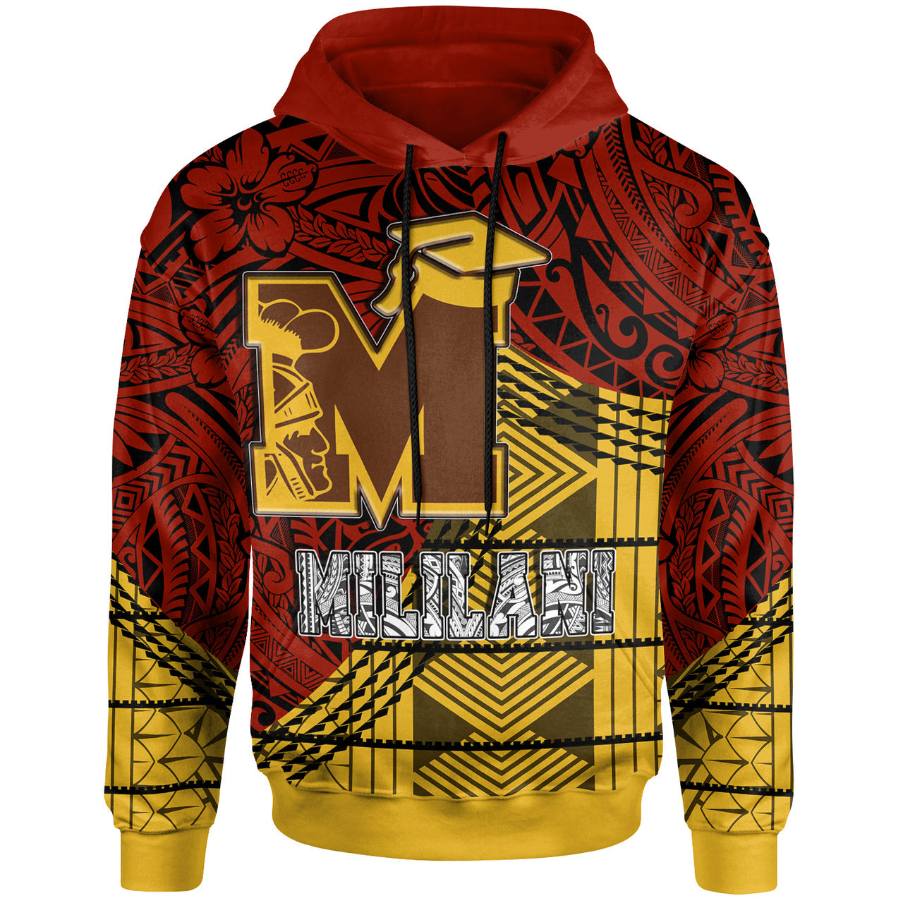Hawaii Mililani High School Hoodie Mililani High School Polynesian Pattern
