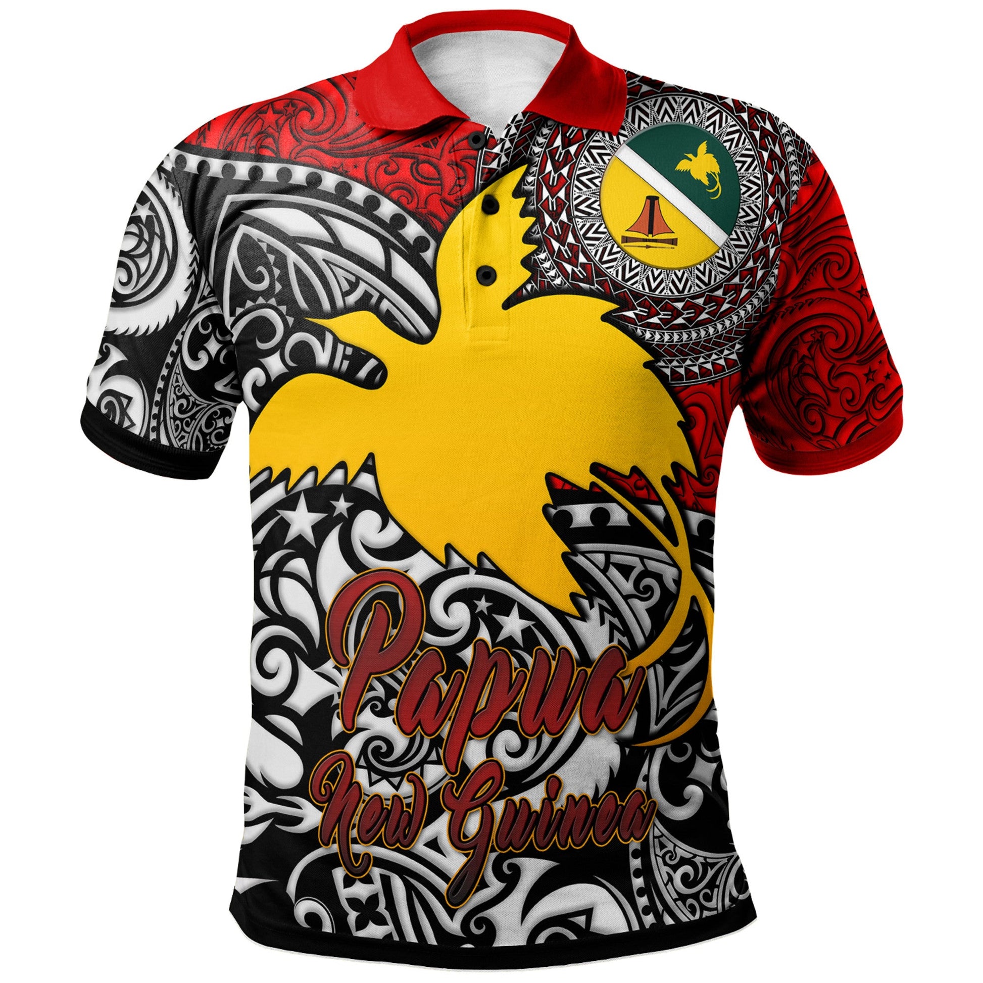 Papua New Guinea Polo Shirt - Jiwaka Of Papua New Guinea With Polynesian Patterns Polo Shirt