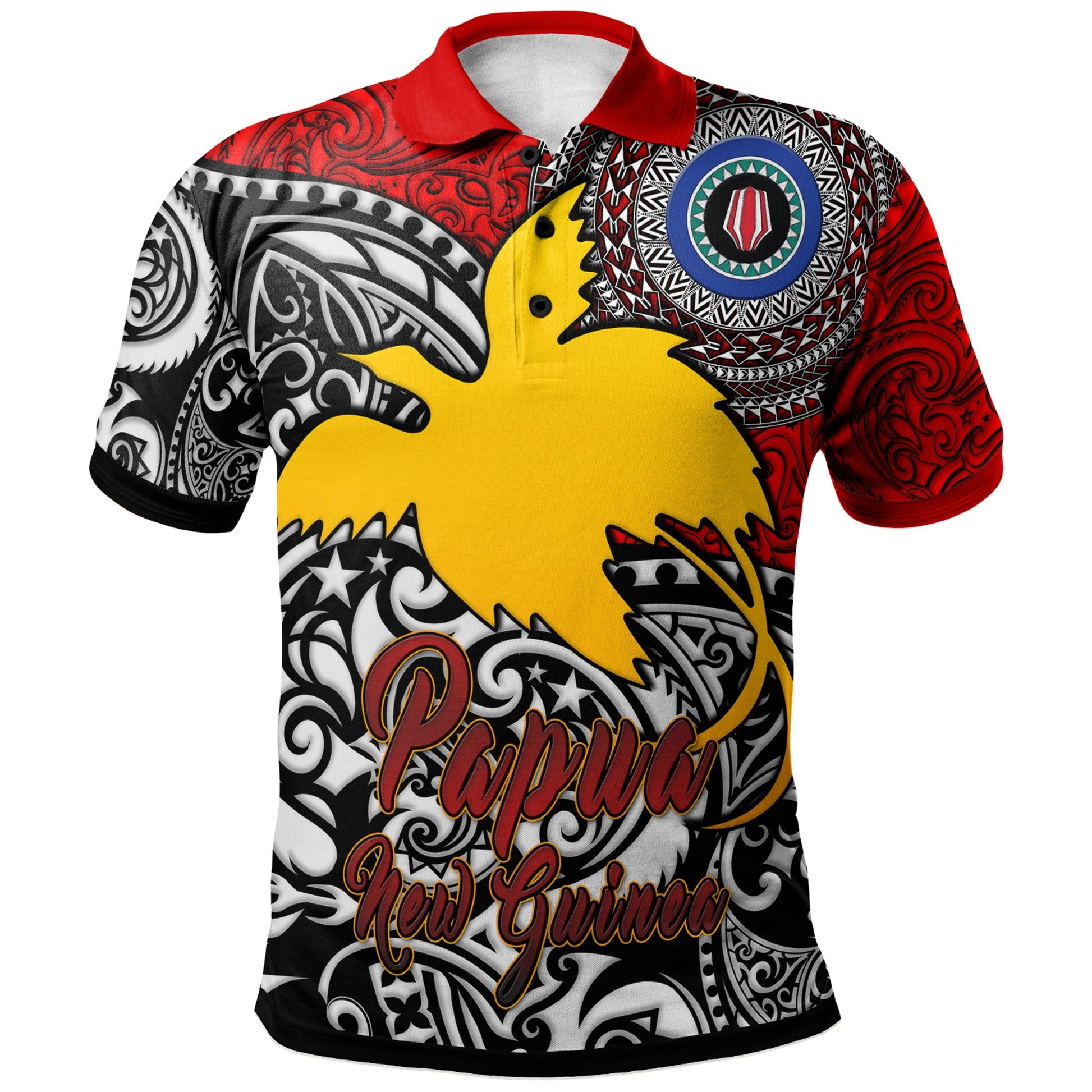 Papua New Guinea Polo Shirt - Bougainville Of Papua New Guinea With Polynesian Patterns Polo Shirt