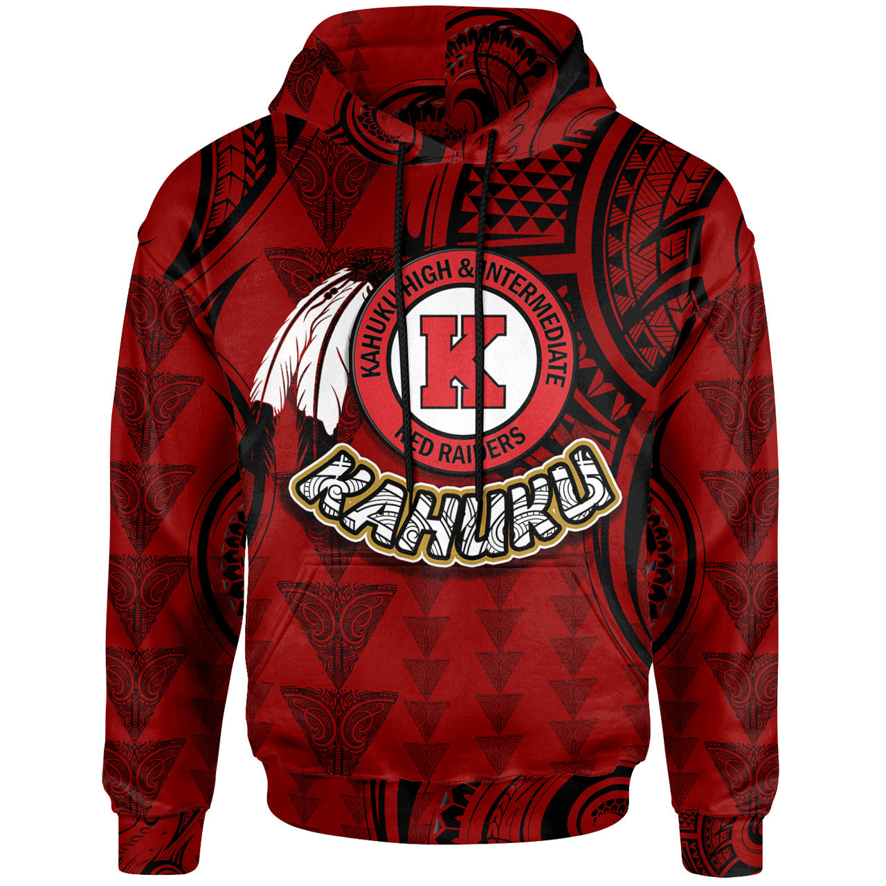 Hawaii Kahuku High & Intermediate School Hoodie Hawaii Kahuku High School Polynesian With Triangle Stylized Pattern