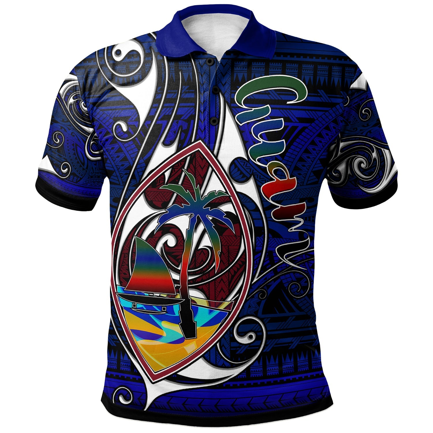 Guam Polo Shirt - Guam Independence Day With Hook Polynesian Patterns