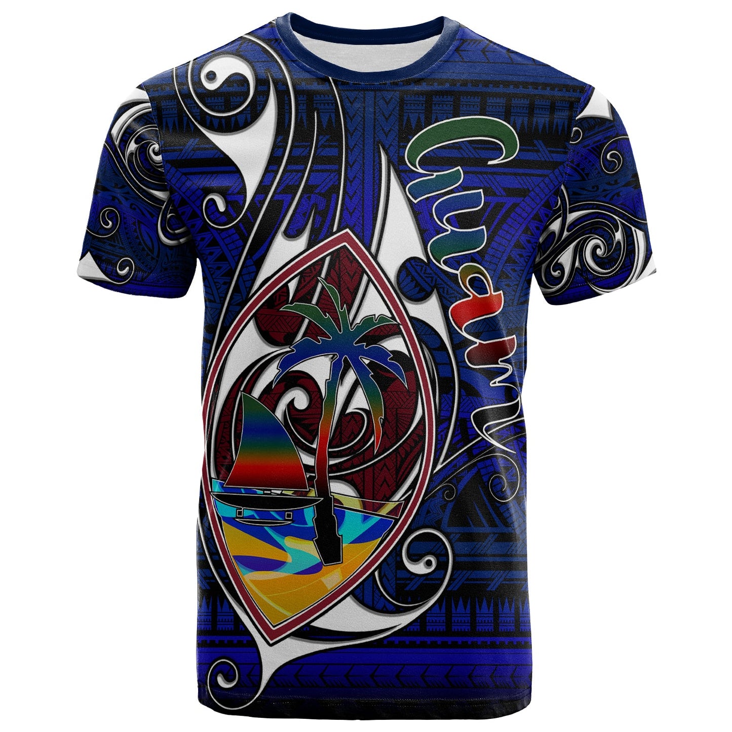 Guam T Shirt Guam Independence Day With Hook Polynesian Patterns