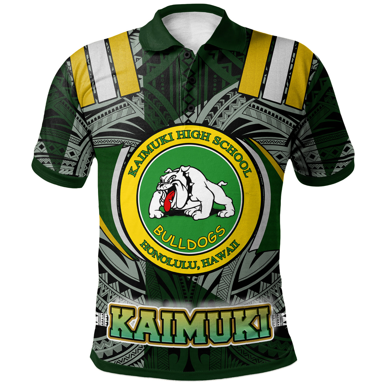 Hawaii Kaimuki High School Polo Shirt - Kaimuki High School Polynesian Pattern Polo Shirt