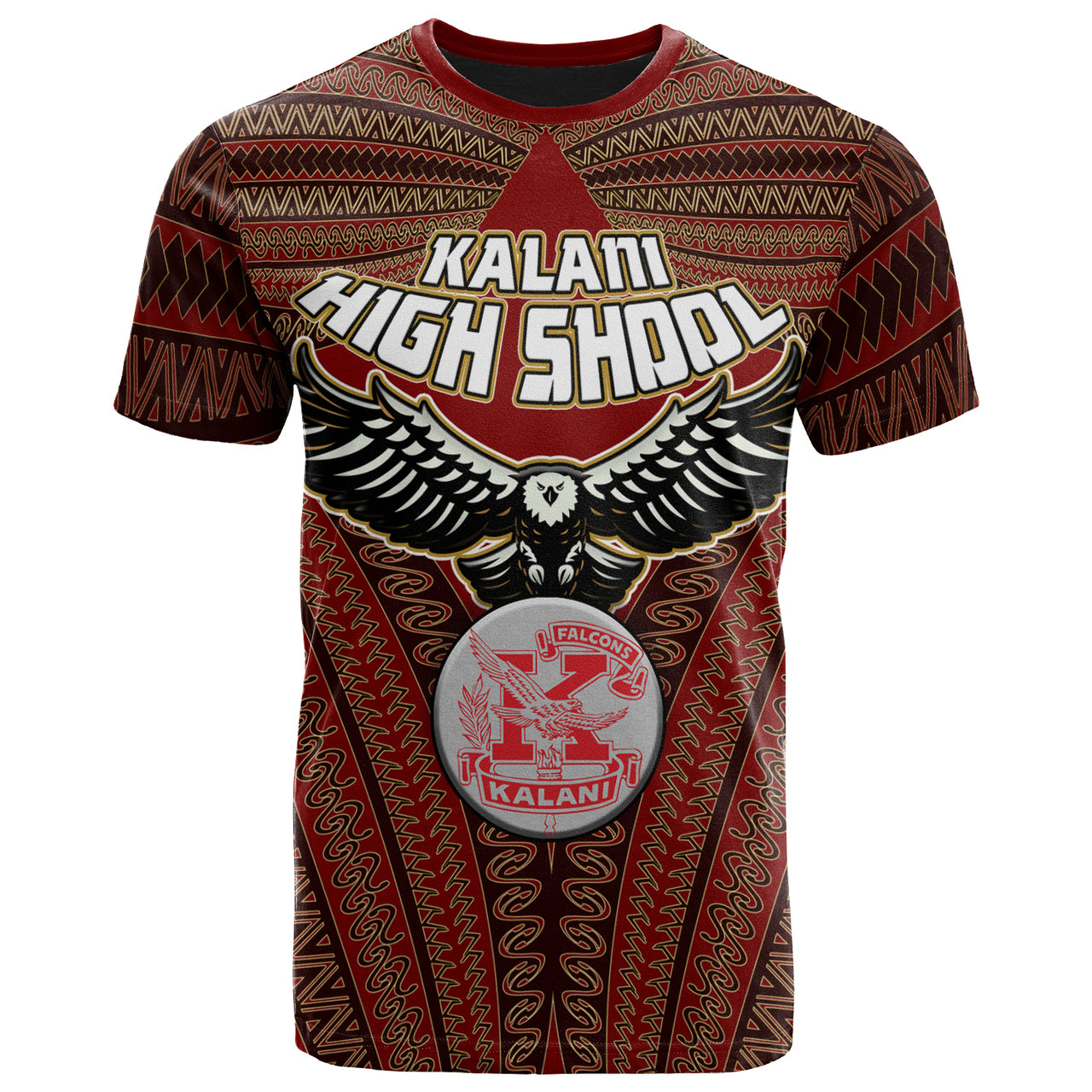 Hawaii Kalani High School T Shirt Kalani High School Polynesian With Falcon Pattern