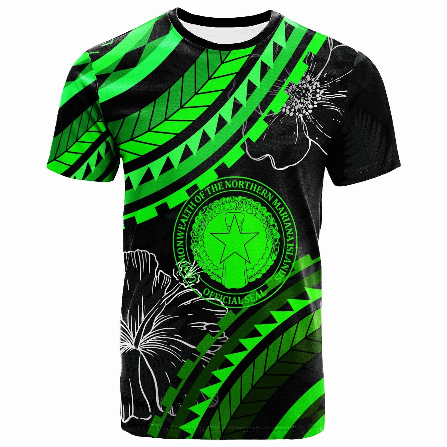 CNMI T Shirt Palm Leaf Texture Green