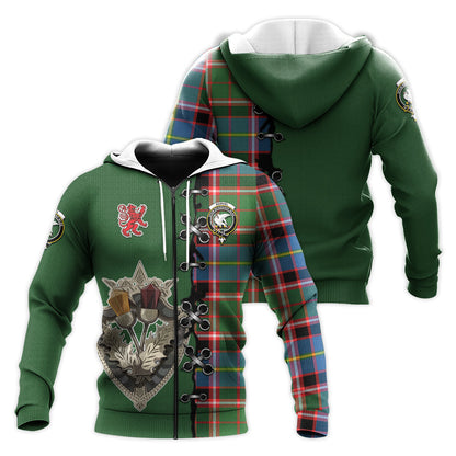 Printivon Norvel Tartan Hoodie Lion Rampant And Celtic Thistle Style