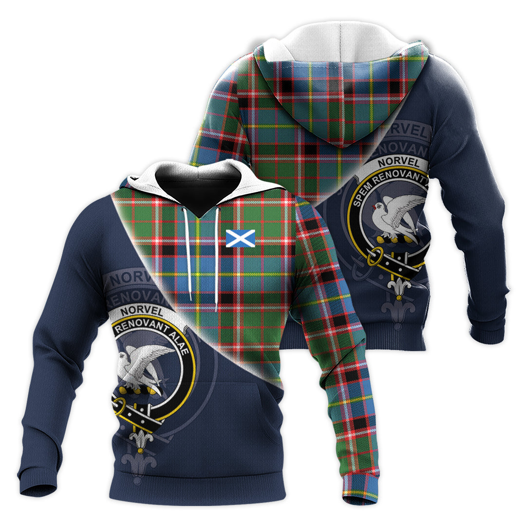 Printivon Norvel Tartan Scottish Crest Hoodie