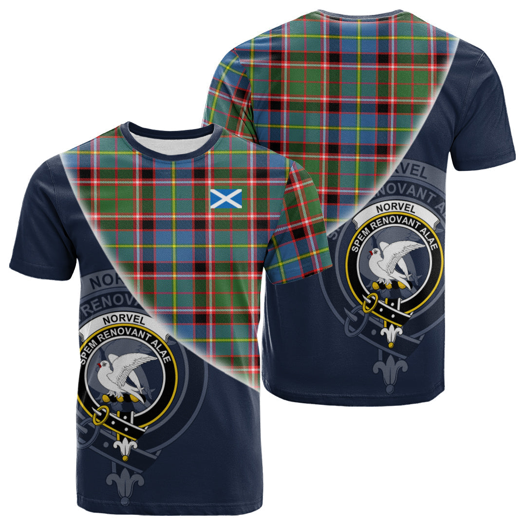 Printivon Norvel Tartan Scottish Crest T Shirt