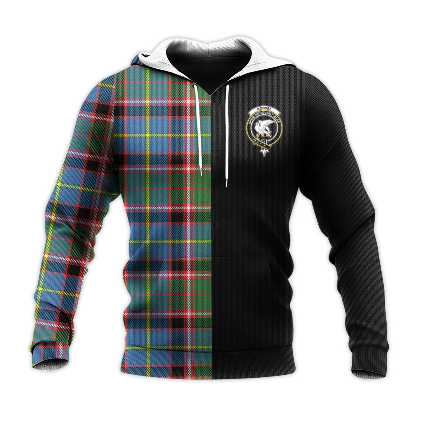 Printivon Norvel Tartan Personalize Half Hoodie