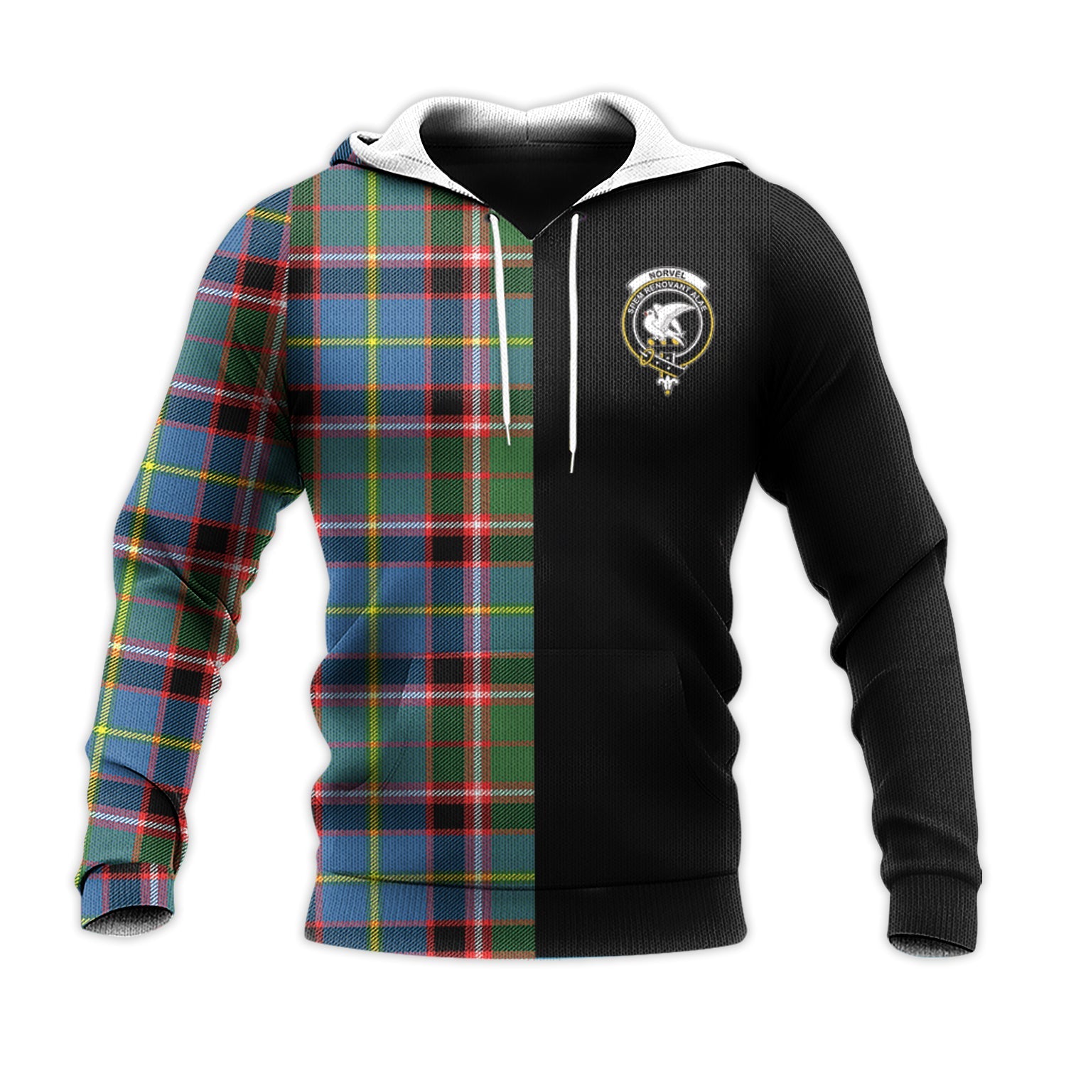 Printivon Norvel Tartan Personalize Half Hoodie