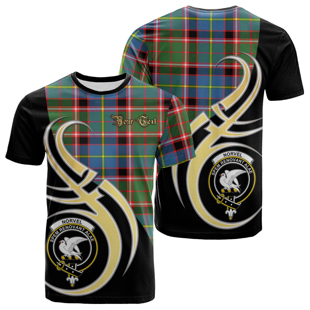 Printivon Norvel Tartan Crest Believe In Me T Shirt