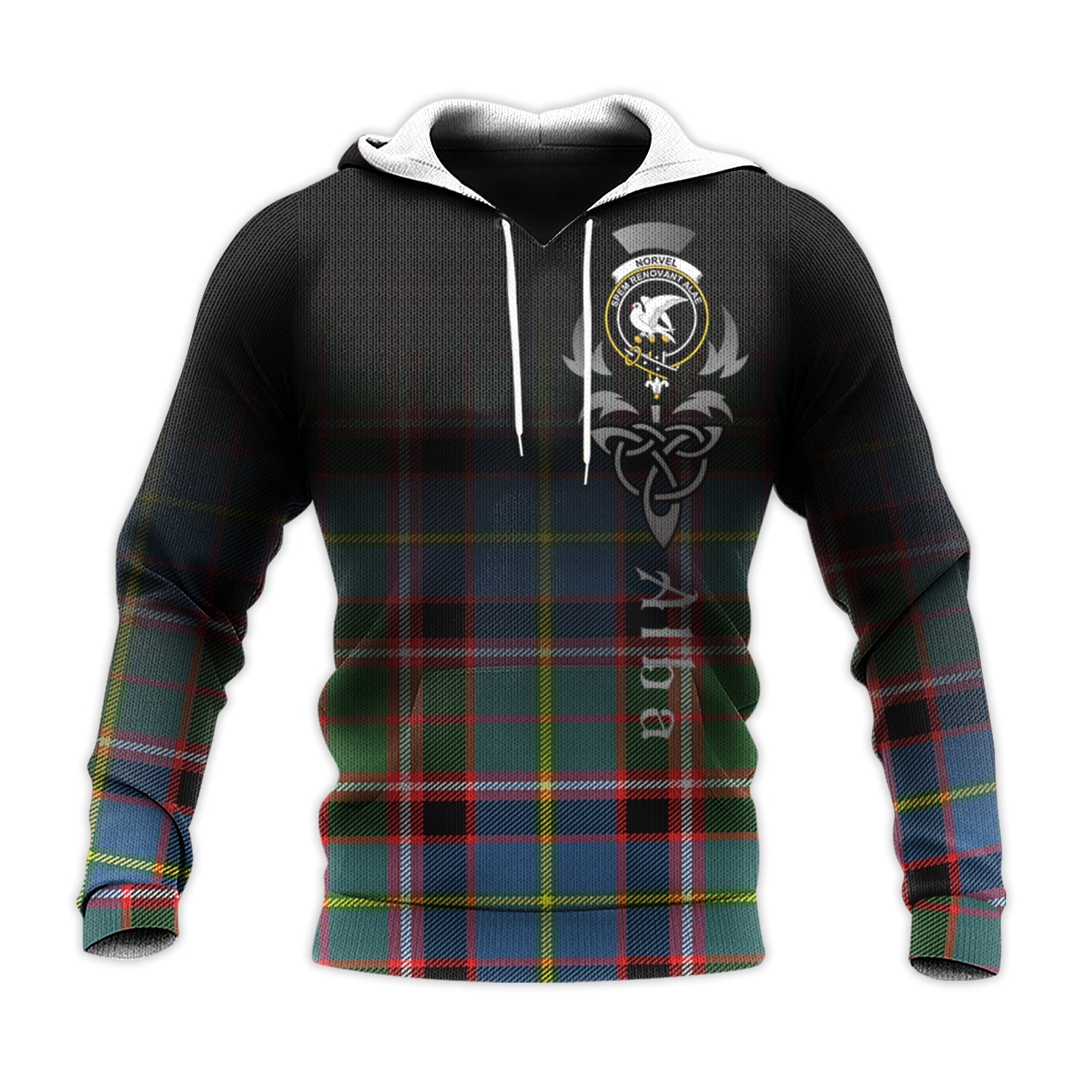 Printivon Norvel Tartan Crest Alba Celtic Hoodie