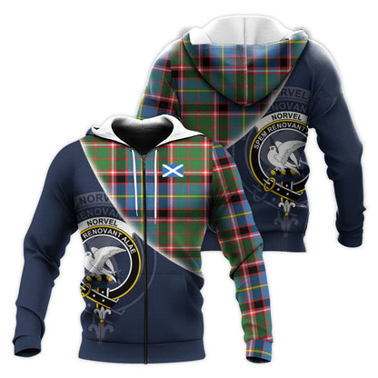 Printivon Norvel Tartan Scottish Crest Hoodie