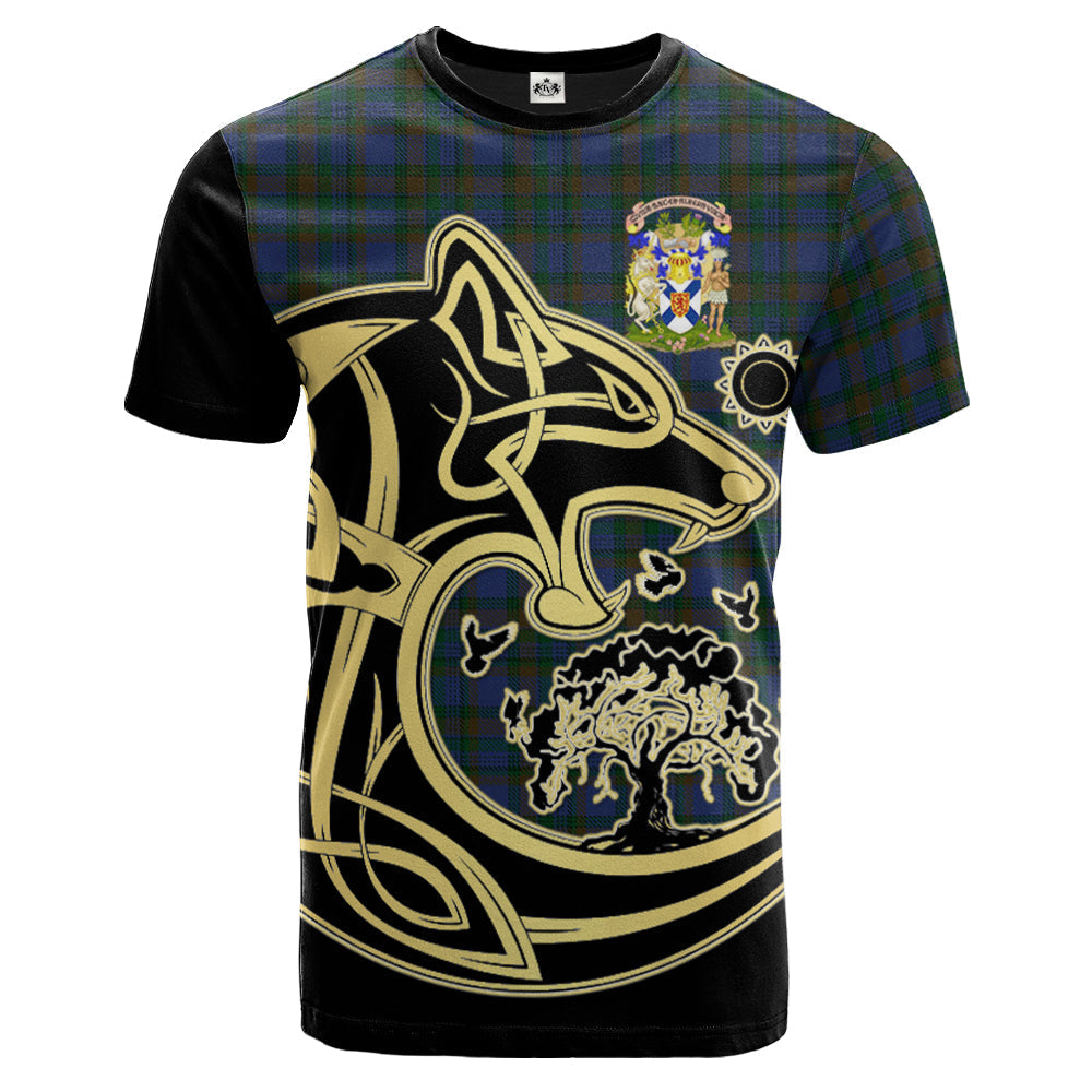 Printivon NovaScotia District Crest Celtic Wolf Tartan T Shirt Custom Your Text