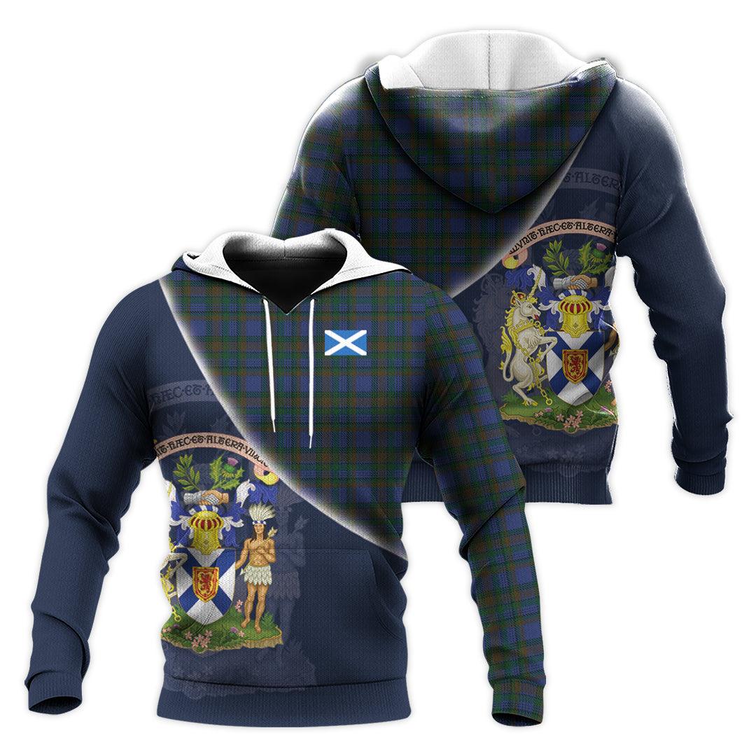 Printivon Novascotia District Tartan Scottish Crest Hoodie