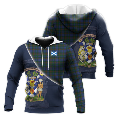 Printivon Novascotia District Tartan Scottish Crest Hoodie