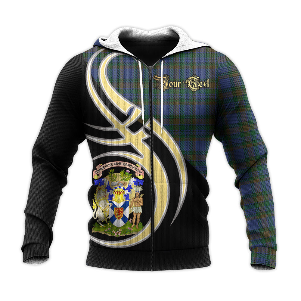 Printivon Novascotia District Clan Believe In Me Crest Tartan Knitted Hoodie Custom Your Text