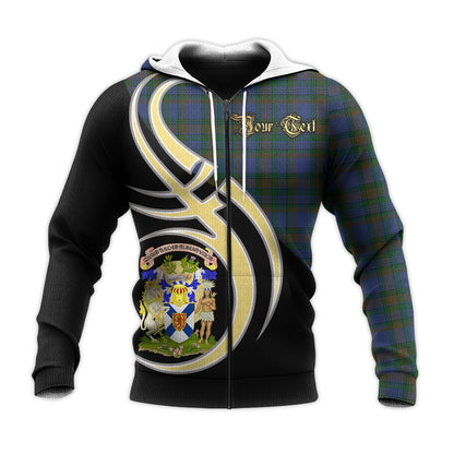 Printivon Novascotia District Clan Believe In Me Crest Tartan Knitted Hoodie Custom Your Text