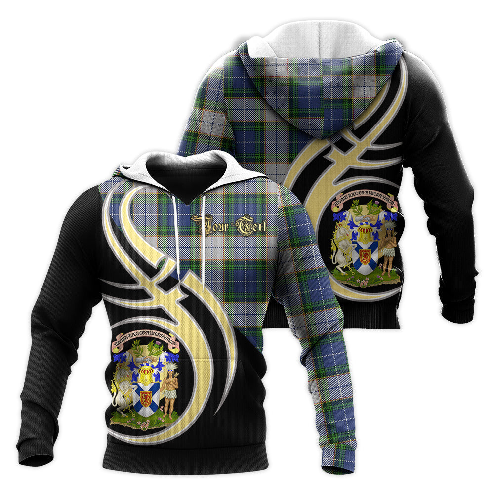 Printivon Novascotia District Dress Clan Believe In Me Crest Tartan Knitted Hoodie Custom Your Text