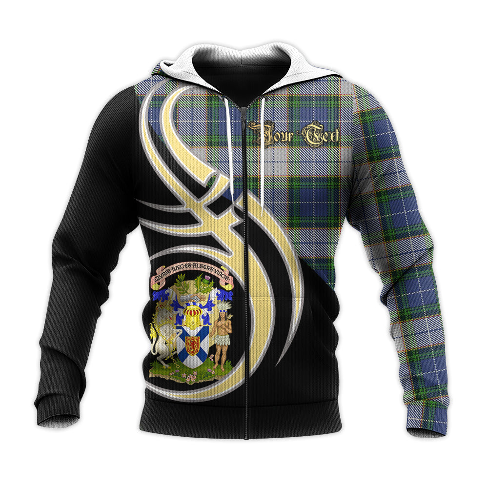 Printivon Novascotia District Dress Clan Believe In Me Crest Tartan Knitted Hoodie Custom Your Text