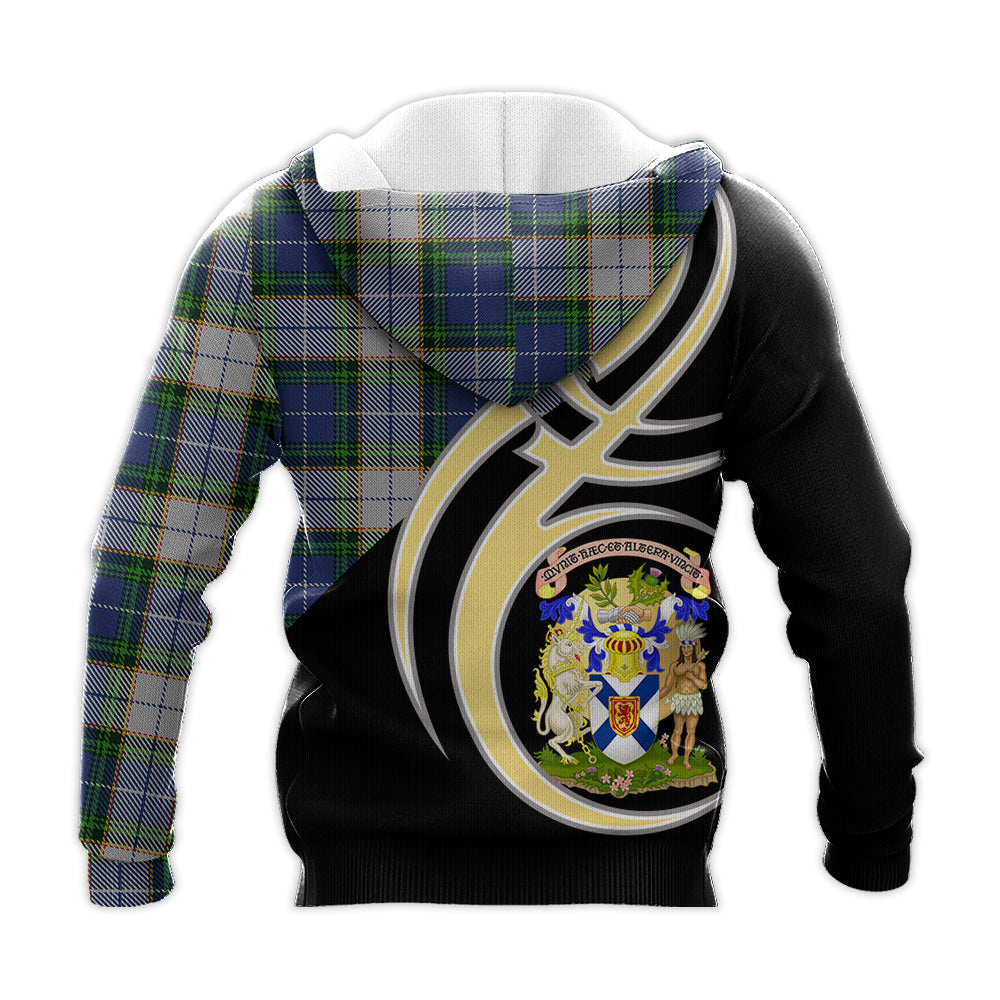 Printivon Novascotia District Dress Clan Believe In Me Crest Tartan Knitted Hoodie Custom Your Text