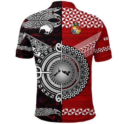 New Zealand Maori Aotearoa Tonga Polynesian Together Polo Shirt - Red